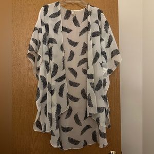 Feather Print Kimono
